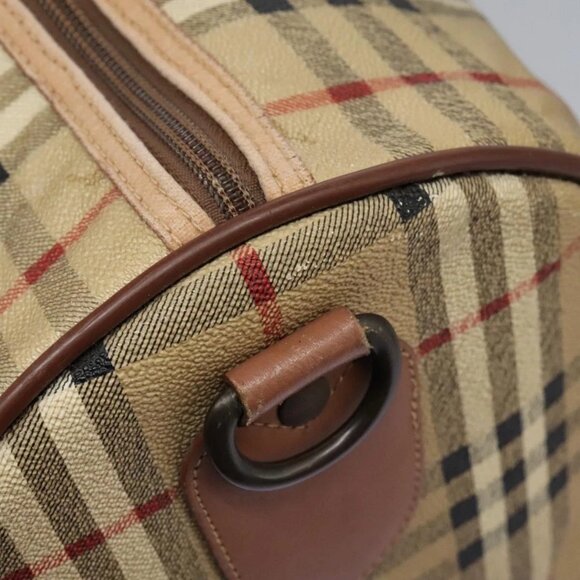 Burberrys Nova Check Boston Bag PVC Beige Auth hk2346 - Picture 12 of 16